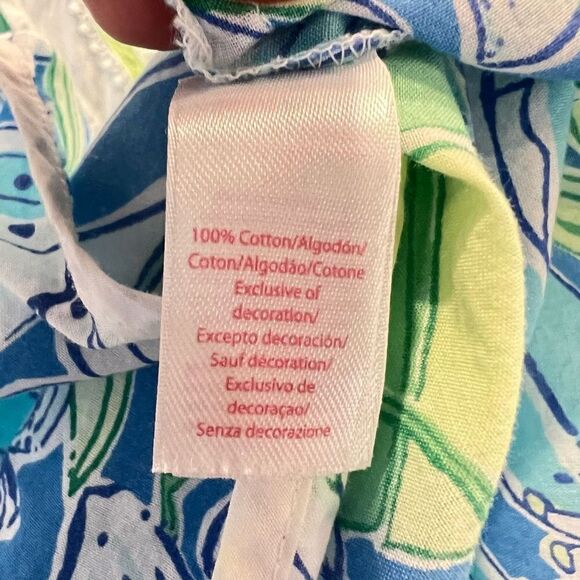 Lilly Pulitzer Women’s Small Pick of the Bunch Caftan Blue Midi Dress Cotton - Picture 9 of 10